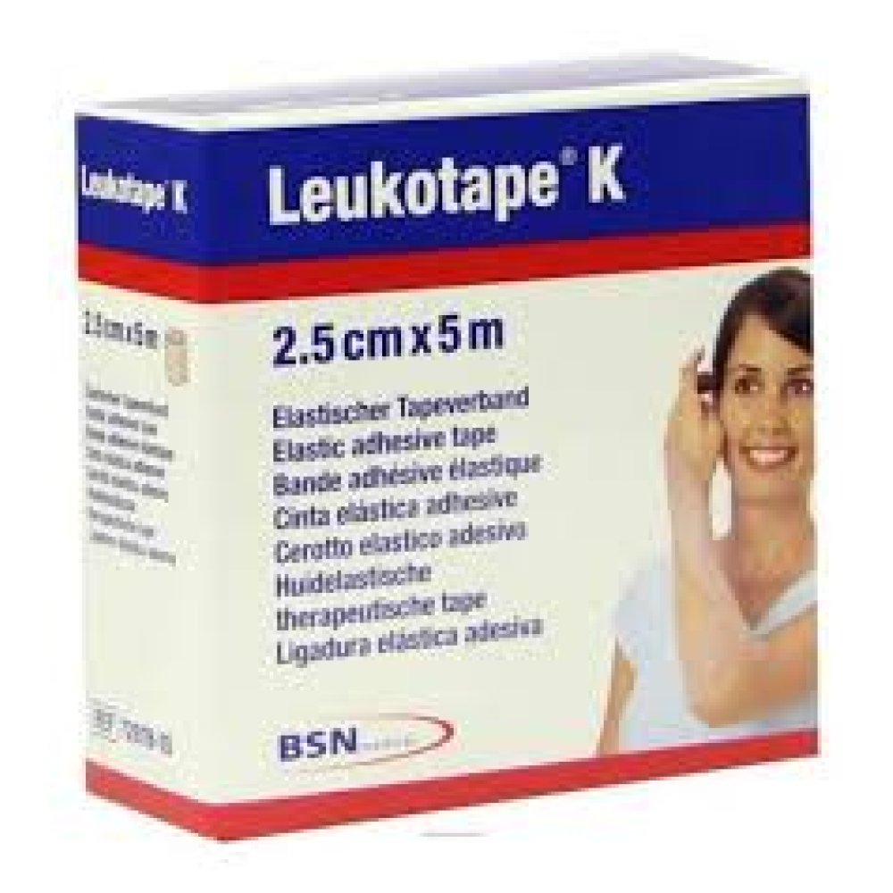 Cerotto LEUKOTAPE K 2,5cmx5mt Colore Carne - cerotto adesivo elastico, progettato per supportare i muscoli e le articolazioni