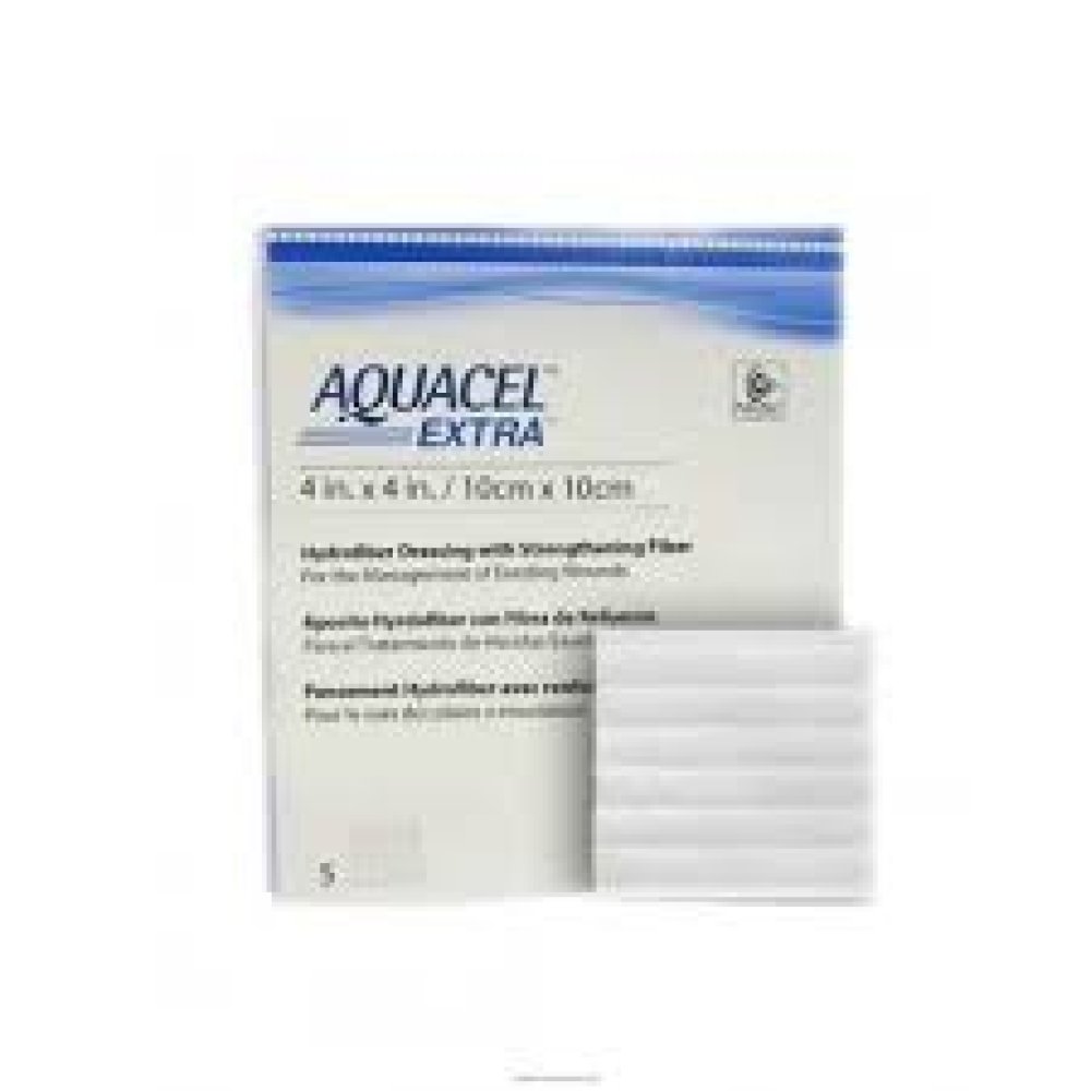 MEDICAZIONE IN TECNOLOGIA HYDROFIBER IN CARBOSSIMETILCELLULOSA SODICA E CELLULOSA RIGENERATA AQUACEL EXTRA 10X10 CM 5 PEZZI