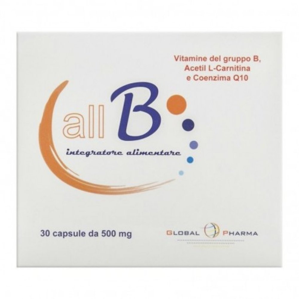 ALL B 30CPS-integratore di vitamine del gruppo B, Acetil-Carnitina e Coenzima Q10