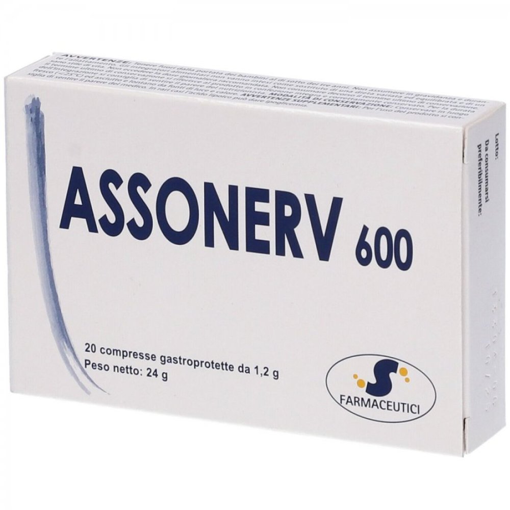 ASSONERV 600 20CPR- apporto supplementare di nutrienti essenziali.