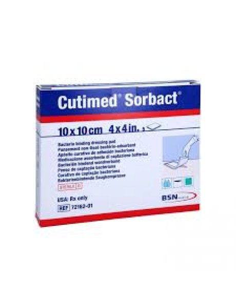 CUTIMED Sorbact Medic cm10x10  5 Pz - Combatte i batteri per una guarigione più veloce.