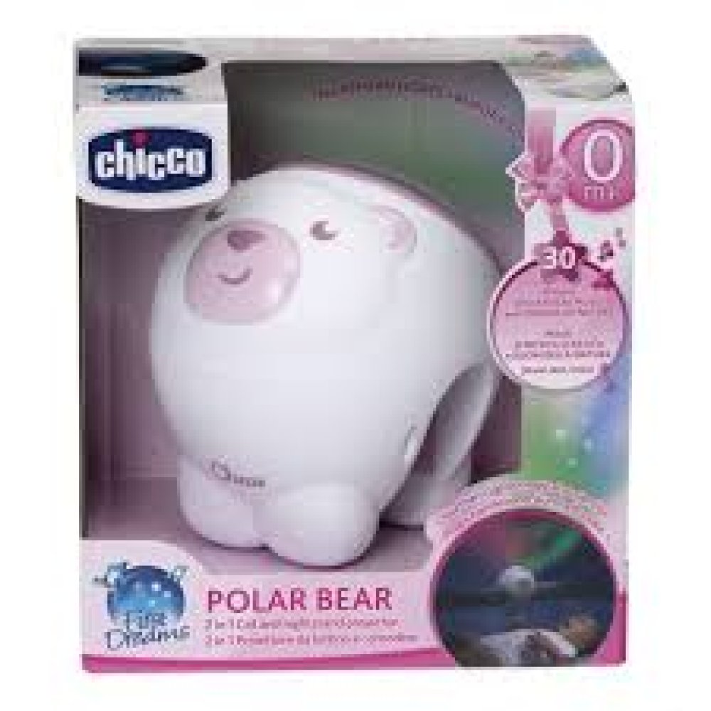 CHICCO Gioco Proiettore Orso Polare Rosa - Un'aurora boreale per cullarti nel sonno