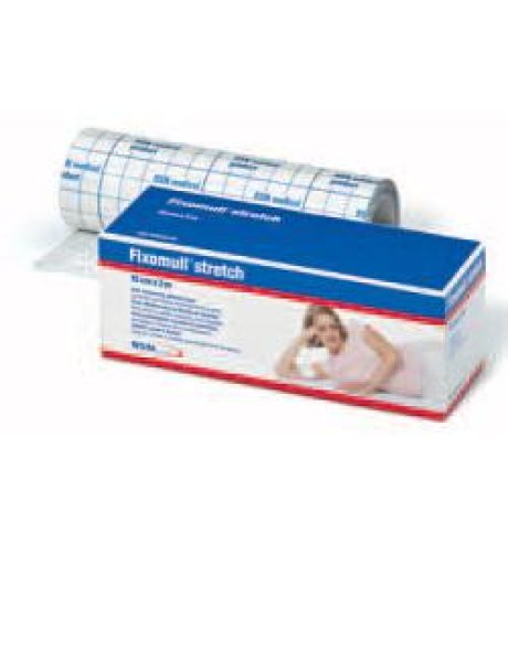 FASCIA AUTOADESIVA IPOALLERGENICA FISSAGGIO CATETERI FIXOMULL STRETCH SUPPORTO IN POLIESTERE NON TESSUTO BIANCO MASSA INPOLICARBONATO SENZA RESINE E GOMME NATURALI 15X1000CM