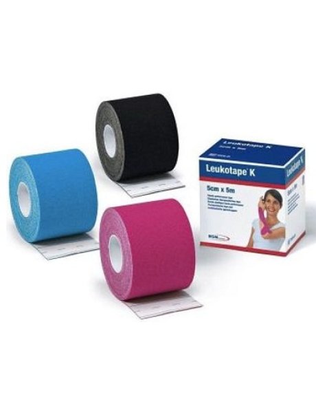 BENDA ADESIVA LEUKOTAPE K PER TAPING FISIOTERAPICO LARGHEZZA5 CM LUNGHEZZA 5 M COLORE AZZURRO IN ROTOLO