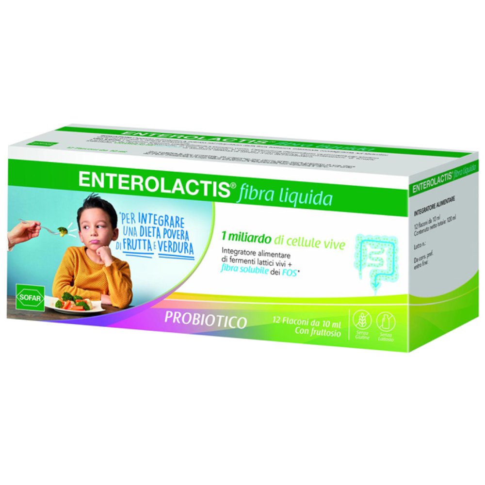ENTEROLACTIS FIBRA LIQUIDA 12 FLACONCINI DA 10ML