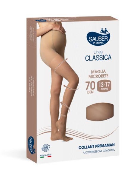 SAUBER COLLANT 70 DENARI PREMAMAN MAGLIA MICRORETE NEUTRO BEIGE 2 LINEA CLASSICA