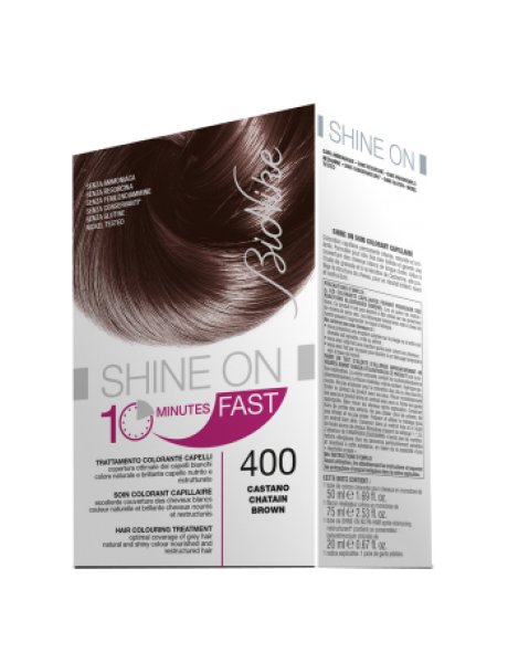 BIONIKE SHINE ON FAST TRATTAMENTO COLORANTE CAPELLI CASTANO400 60 ML + TUBO 60 ML