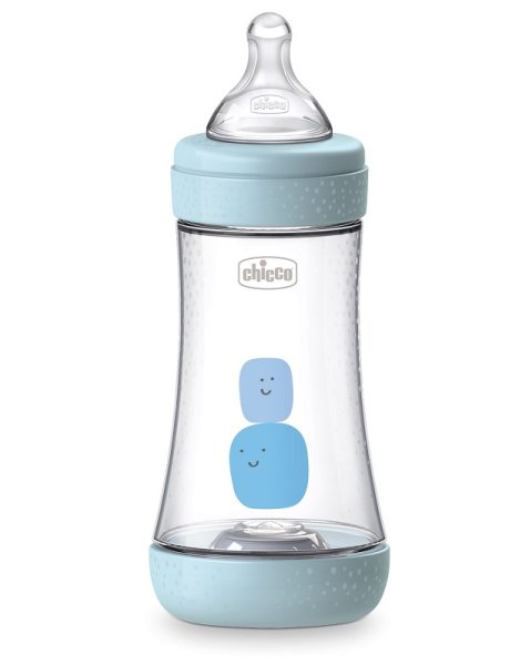 CHICCO BIBERON PERFECT 5 BOY 240 ML IN SILICONE 2 FORI