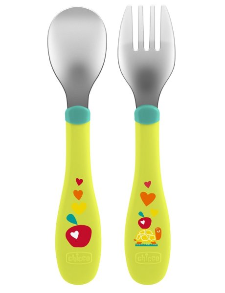 CHICCO POSATE INOX 18M+ VERDE