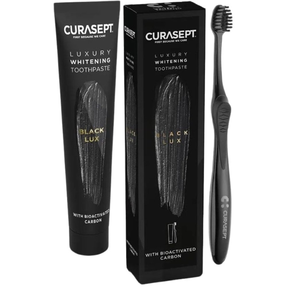 CURASEPT BLACK LUXURY WHITENING DENTIFRICIO 75 ML + SPAZZOLINO