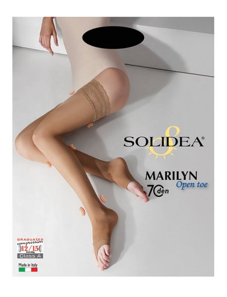 MARILYN 70 PUNTA APERTA CALZA AUTOREGGENTE NERO 3-ML