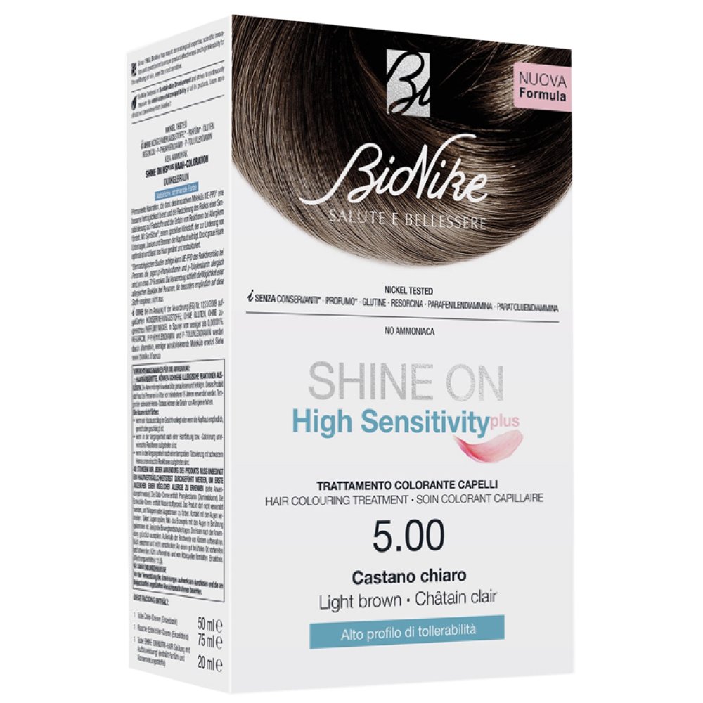BioNike SHINE ON High Sensitivity plus 5.00 Castano chiaro BioNike SHINE ON High Sensitivity plus 5.00 Castano chiaro