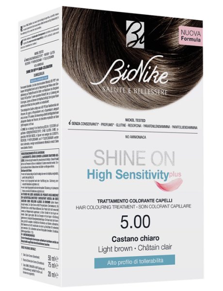 BioNike SHINE ON High Sensitivity plus 5.00 Castano chiaro BioNike SHINE ON High Sensitivity plus 5.00 Castano chiaro