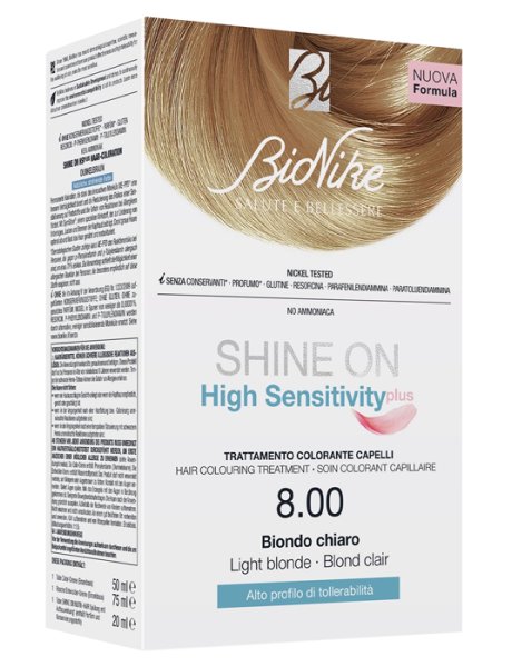 BioNike SHINE ON High Sensitivity plus 8.00 Biondo chiaro BioNike SHINE ON High Sensitivity plus 8.00 Biondo chiaro