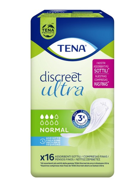 PANNOLONE SAGOMATO TENA DISCREET ULTRA NORMAL 16 PEZZI