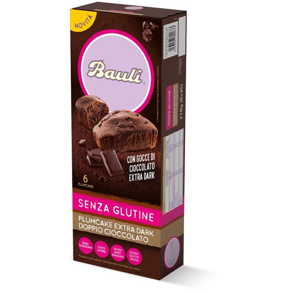 BAULI PLUMCAKE EXTRA DARK DOPPIO CIOCCOLATO 6 PEZZI DA 35 G