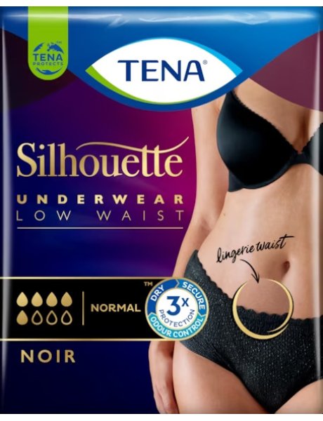 TENA SILHOUETTE Noir L 9pz