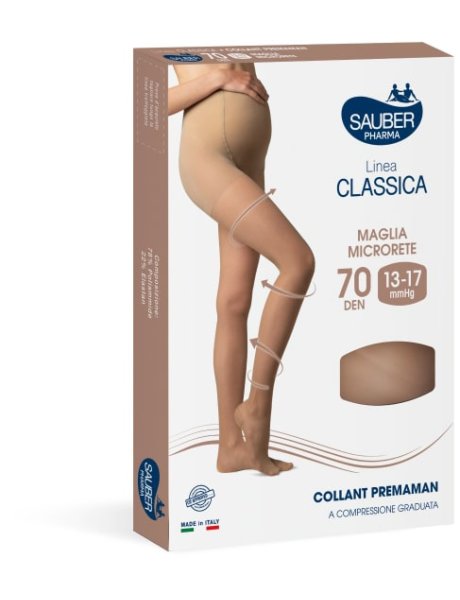 SAUBER COLLANT 70 DENARI PREMAMAN MAGLIA MICRORETE NEUTRO BEIGE 3 LINEA CLASSICA