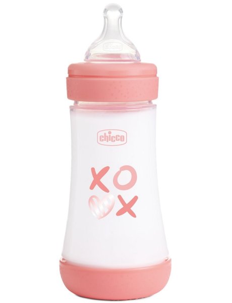 CHICCO BIBERON P5 240ML MED SILICONE GIRL