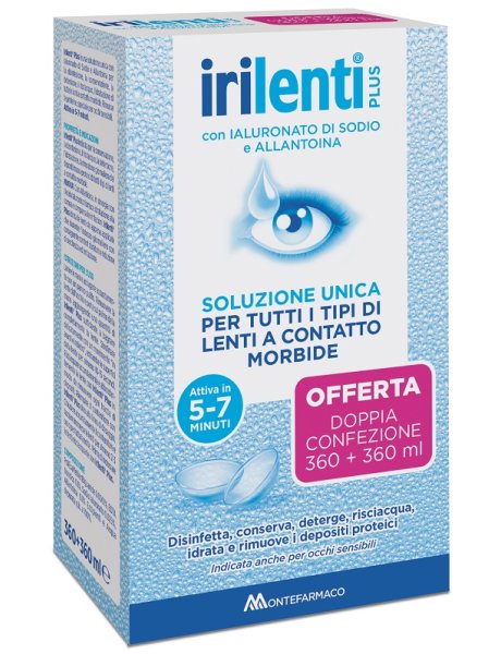 SOLUZIONE UNICA PER LENTI A CONTATTO IRILENTI 2 PEZZI DA 360ML
