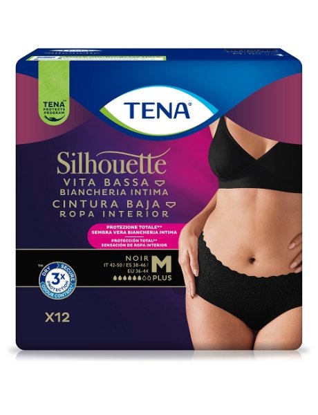 TENA SILHOUETTE Noir M VB 12pz