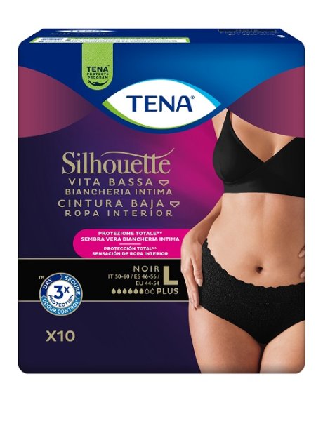TENA SILHOUETTE Noir L VB 10pz