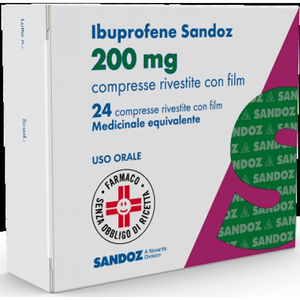 IBUPROFENE (SANDOZ)*24 cpr riv 200 mg
