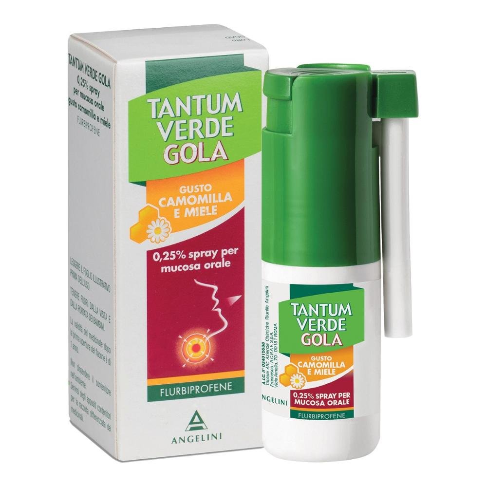 TANTUM VERDE GOLA*spray mucosa orale 15 ml 0,25% gusto camomilla e miele