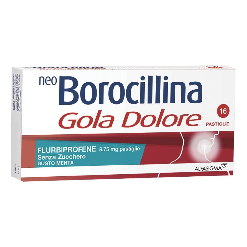 NEOBOROCILLINA GOLA DOLORE*16 pastiglie 8,75 mg menta senzazucchero