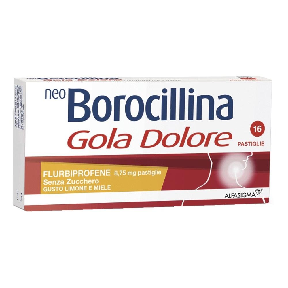 NEOBOROCILLINA GOLA DOLORE*16 pastiglie 8,75 mg limone e miele senza zucchero